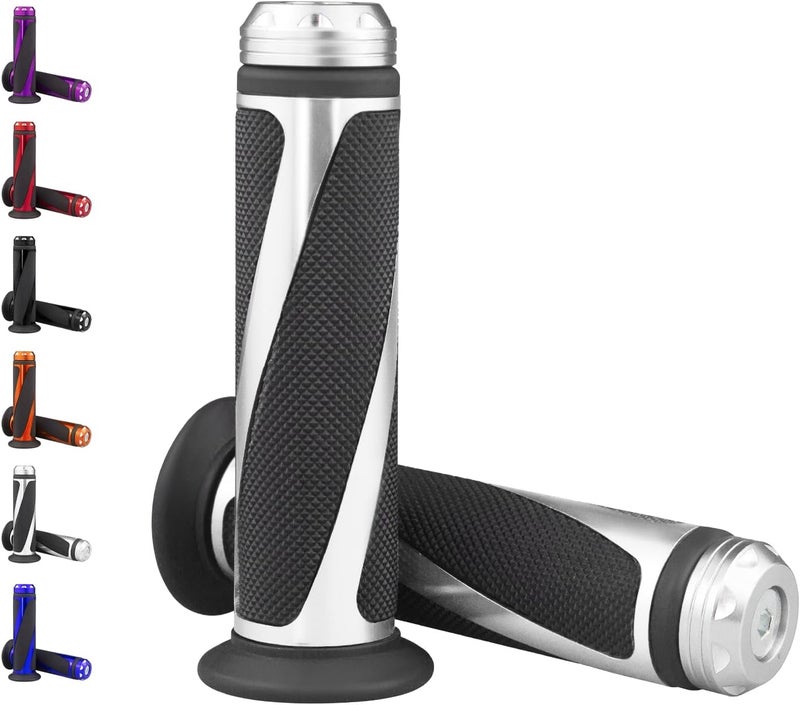 amavoler Universal Motorcycle Handlebar Grips Fits for Motorcycles with 7/8" Left Grip and 1" Right - Image 1